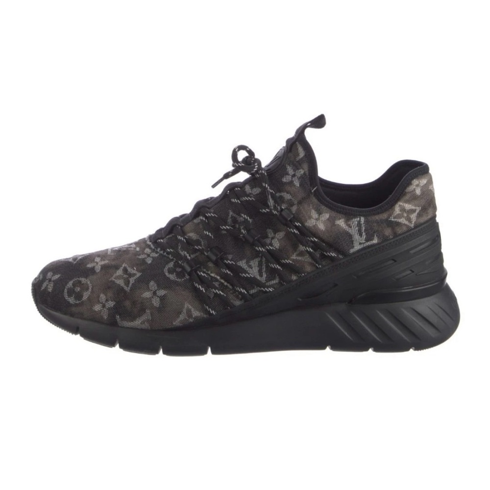 Louis Vuitton Black and Grey Monogram Knit Trainer
